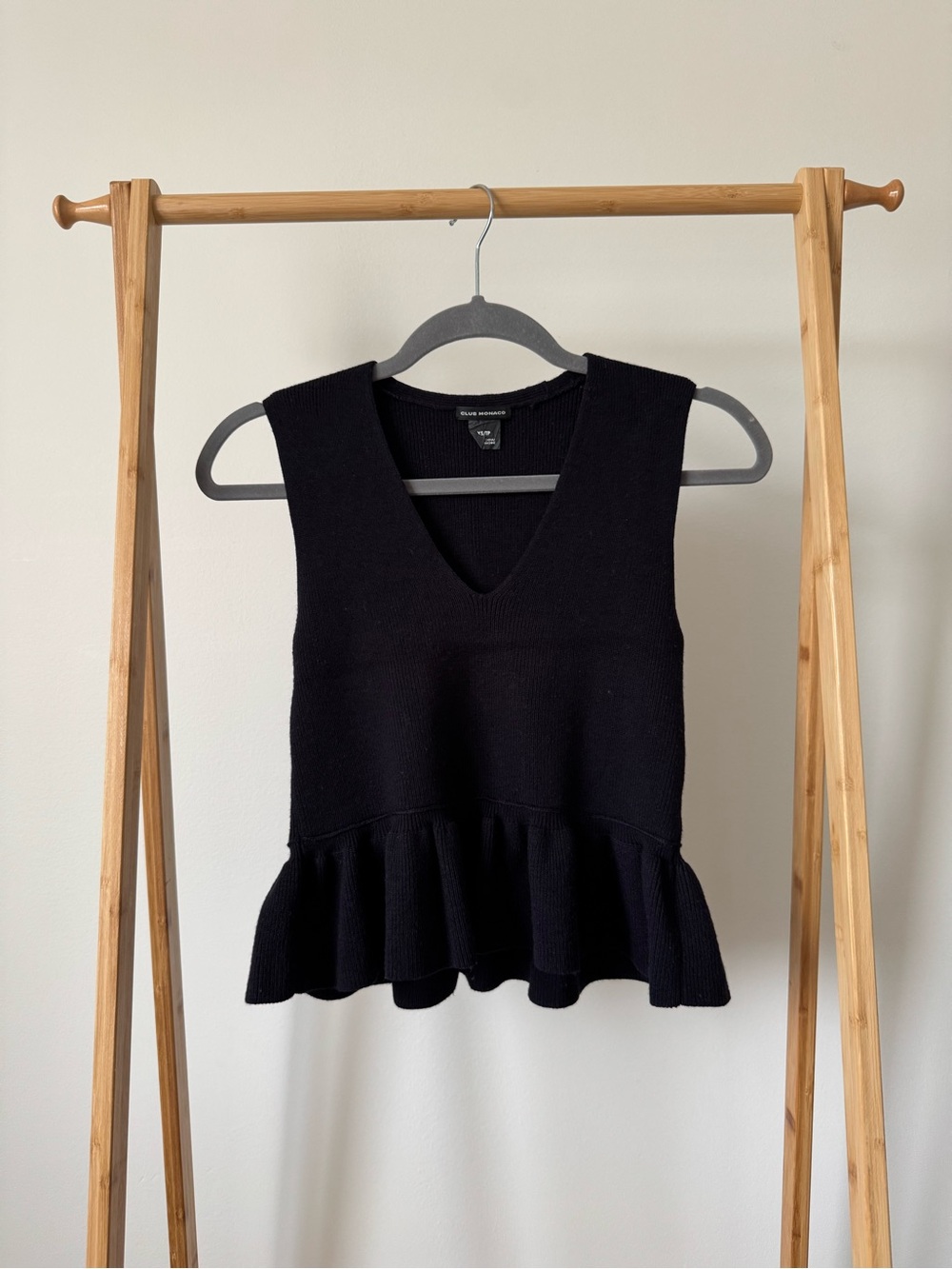 Club Monaco Black Merino Wool Tank, Size XS